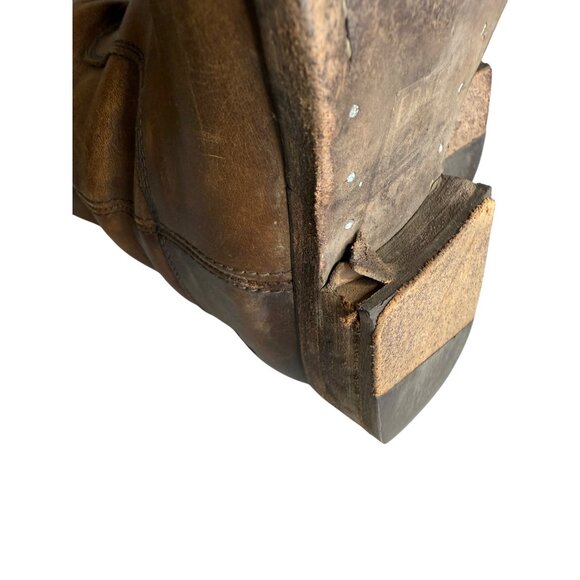 Frye Melissa Button Pull On Boots Womens Size 7 B Brown Tall Distressed Leather - Picture 8 of 8